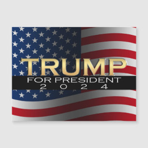 American Flag Trump 2024 Gold Patriotic