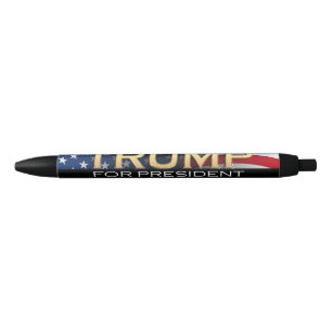 American Flag Trump 2024 Gold Patriotic Black Ink Pen