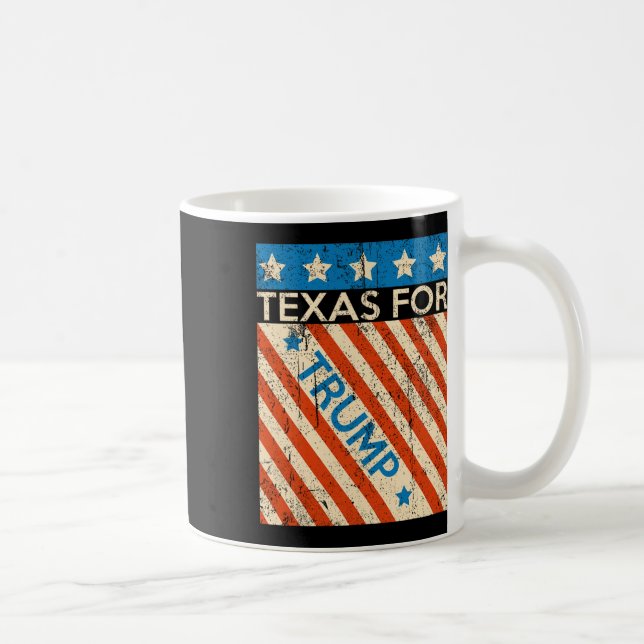 American Flag Trump 2024 Reelection Texas Trump  Coffee Mug (Right)