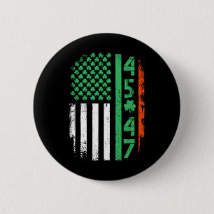 American Flag Trump 45 47 St Patrick's Day Irish S 6 Cm Round Badge