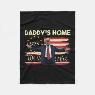 American Flag Trump Daddys Home We The People 45 4 Fleece Blanket