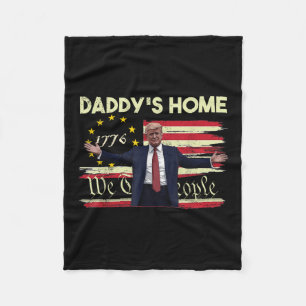 American Flag Trump Daddys Home We The People 45 Fleece Blanket