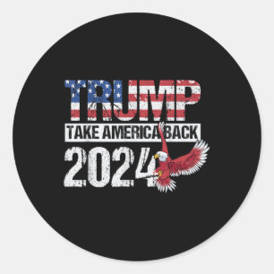 American Flag Trump For President Election Trump Classic Round Sticker