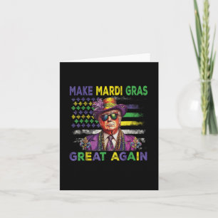 American Flag Trump Make Mardi Gras Great Again Card