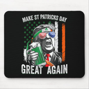 American Flag Trump Make St Patricks Day Great Mouse Mat