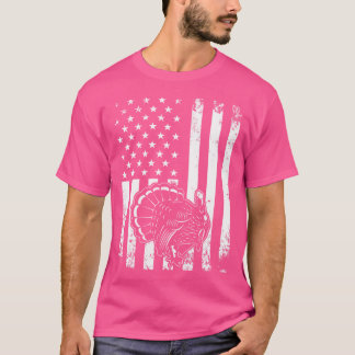 American Flag Turkey Hunting American Flag Usa 4Th T-Shirt