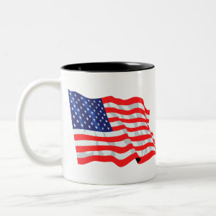 American flag  Two-Tone coffee mug