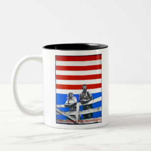 American Flag Unedited Vintage Photos USA Old Aest Two-Tone Coffee Mug