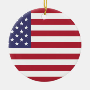 American Flag - United States of America Ceramic Tree Decoration