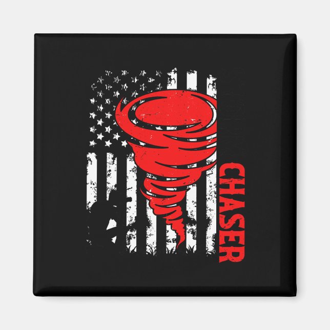 American Flag United States Tornado Storm Chaser O Magnet (Front)