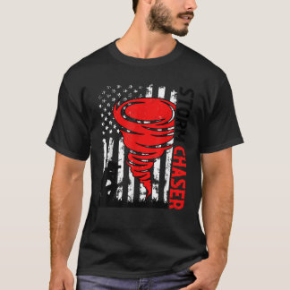 American Flag United States Tornado Storm Chaser O T-Shirt
