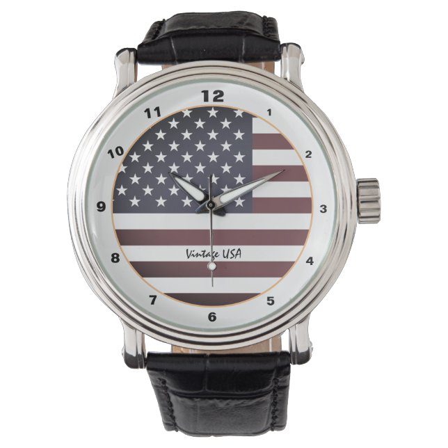 American Flag & United States vintage fashion /USA Watch (Front)