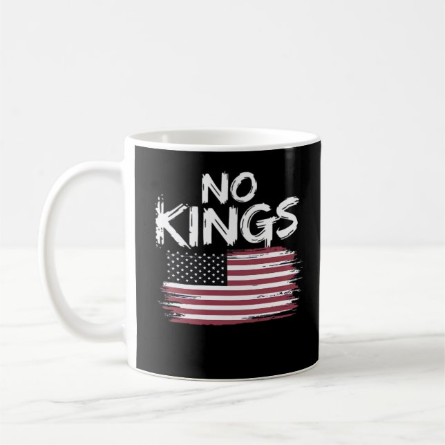 American Flag Upside Down Distress No Kings Long F Coffee Mug (Left)