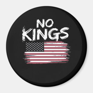 American Flag Upside Down Distress No Kings Long F Magnet