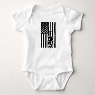 AMERICAN FLAG US FLAG Crane Operator Towing Truck Baby Bodysuit