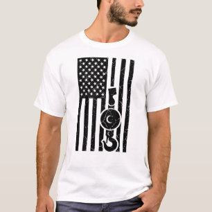 AMERICAN FLAG US FLAG Crane Operator Towing Truck T-Shirt