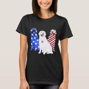 American Flag Usa 4th Of July Golden Retrievers T-Shirt