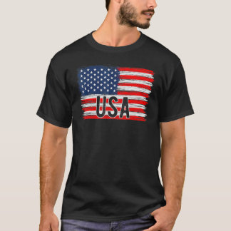 American Flag Usa 4th Of July Independence Day Pat T-Shirt