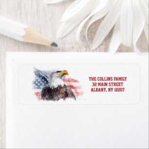 American Flag USA 4th of July Return Address