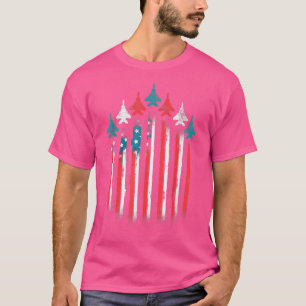 American Flag USA Airplane Jet Fighter 4th of July T-Shirt