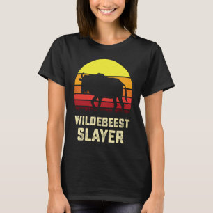 American Flag USA Blue Wildebeest Gnu Antelope Hun T-Shirt