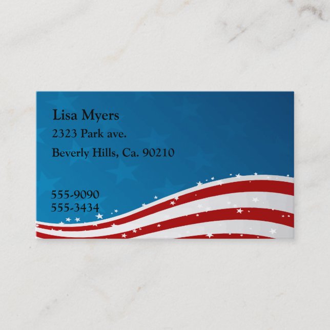 American Flag USA Business Card (Front)