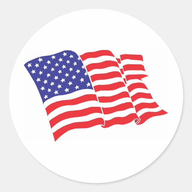 American Flag USA Classic Round Sticker (Front)