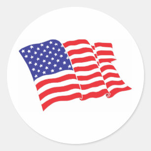 American Flag USA Classic Round Sticker