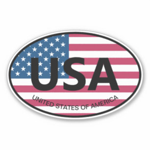 American flag USA country code oval vinyl car