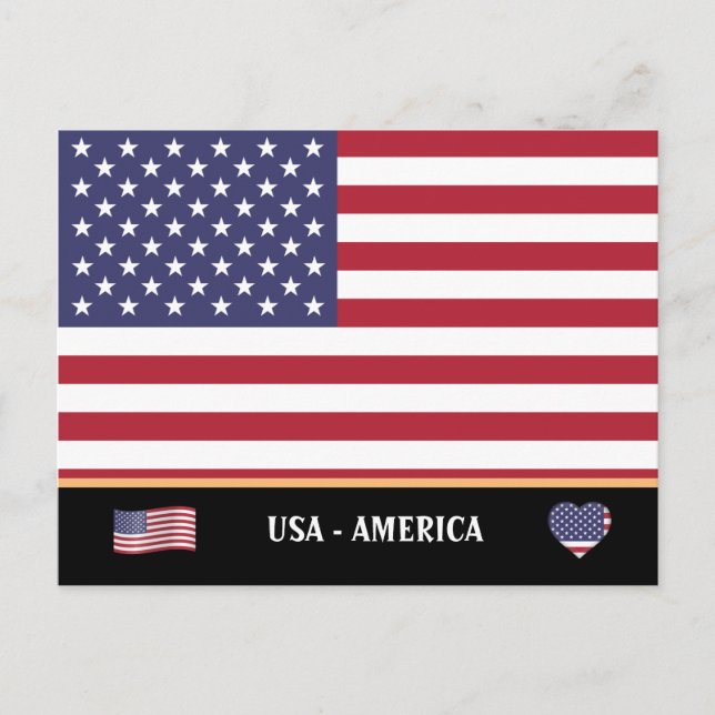 American Flag & USA country travel / United States Postcard (Front)