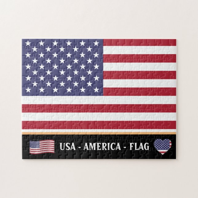 American Flag & USA country / United States Jigsaw Puzzle (Horizontal)
