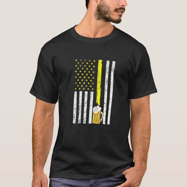 American Flag Usa Craft Beer Brewery 4th Of July T-Shirt (Front)