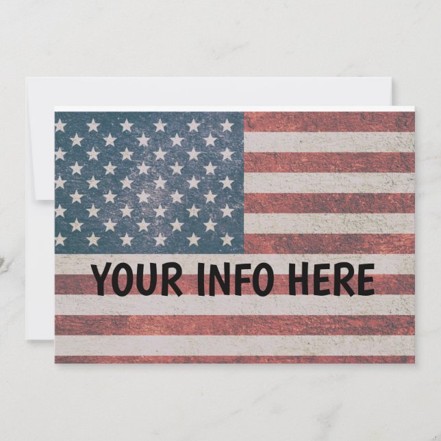 AMERICAN FLAG USA CUSTOM PARTY Invitation (Front)