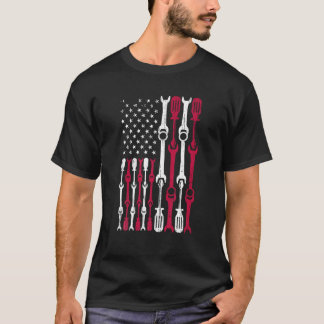 American Flag USA Diesel Mechanic Automobile Vehic T-Shirt