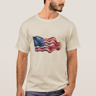 American Flag, USA flag in watercolor design T-Shirt