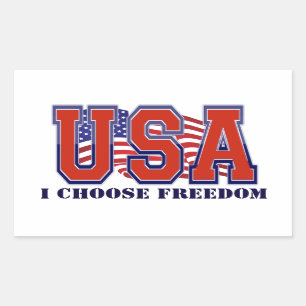 American Flag USA Freedom Patriotic Rectangular Sticker