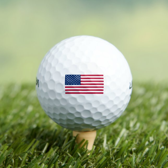 American Flag USA Golf Balls (Insitu Tee)