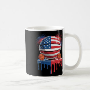 American Flag Usa Ice Cream Drip Game Sketll Drip Coffee Mug