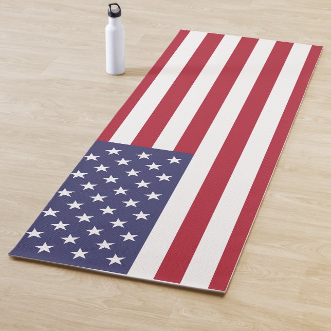 American Flag USA Independence Day Patriotic Yoga Mat (In Situ)