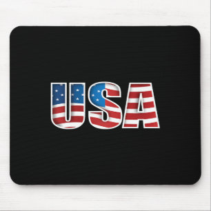 American Flag Usa Independence Day Shirt Women Men Mouse Mat