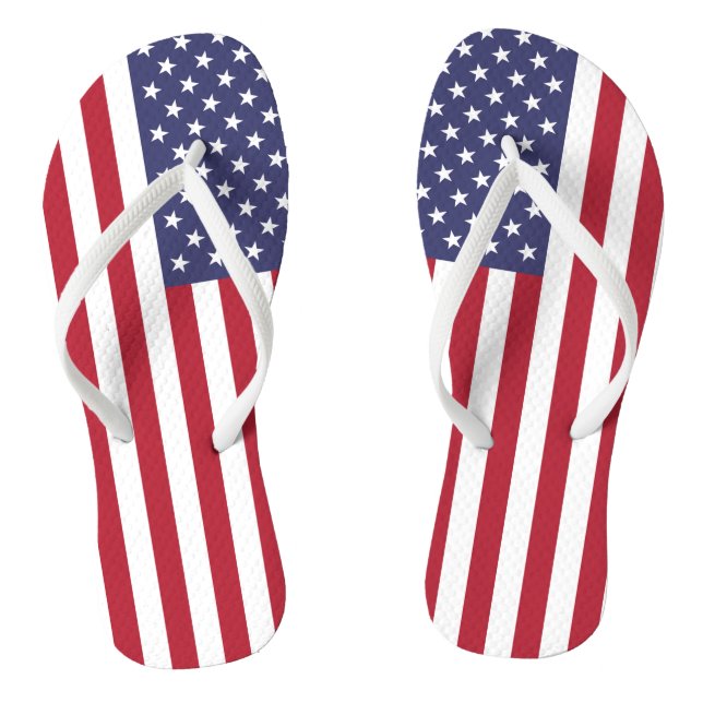 American Flag USA Independence Patriotic Flip Flops (Footbed)