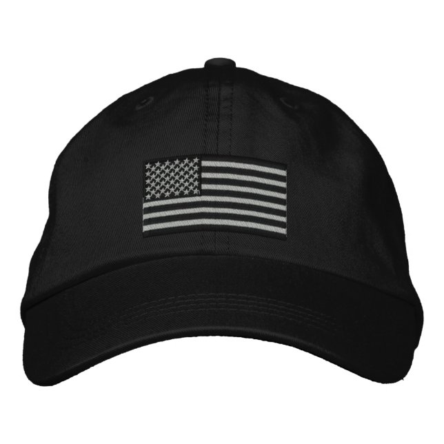 American Flag USA Large Embroidery Embroidered Hat (Front)