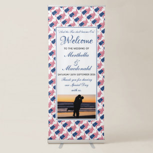 AMERICAN FLAG   USA Map Outline   PHOTO   Wedding Retractable Banner