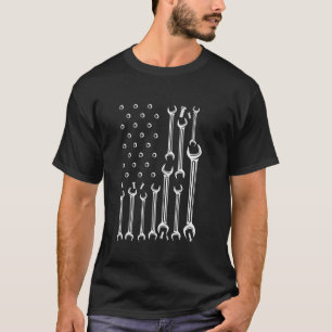 American Flag USA Mechanic Wrenches Tools Gift T-Shirt