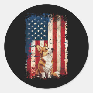 American Flag Usa Patriotic 4th Of July Classic Round Sticker
