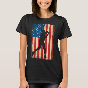 American Flag Usa Patriotic Baseball Lover 4th Of  T-Shirt