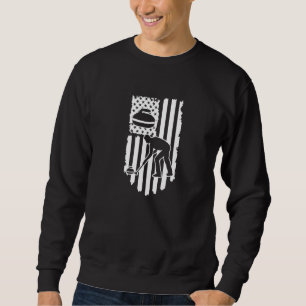 American Flag USA Patriotic Curling Curling Player Sweatshirt
