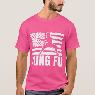 American Flag Usa Patriotic Kung Fu Kung Fu Fighte T-Shirt
