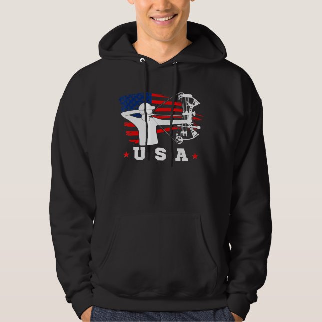 American Flag Usa Patriotic Sports American Flag A Hoodie (Front)