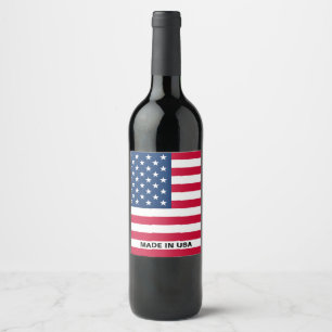 American Flag USA Patriotic Wine Bottle Labels
